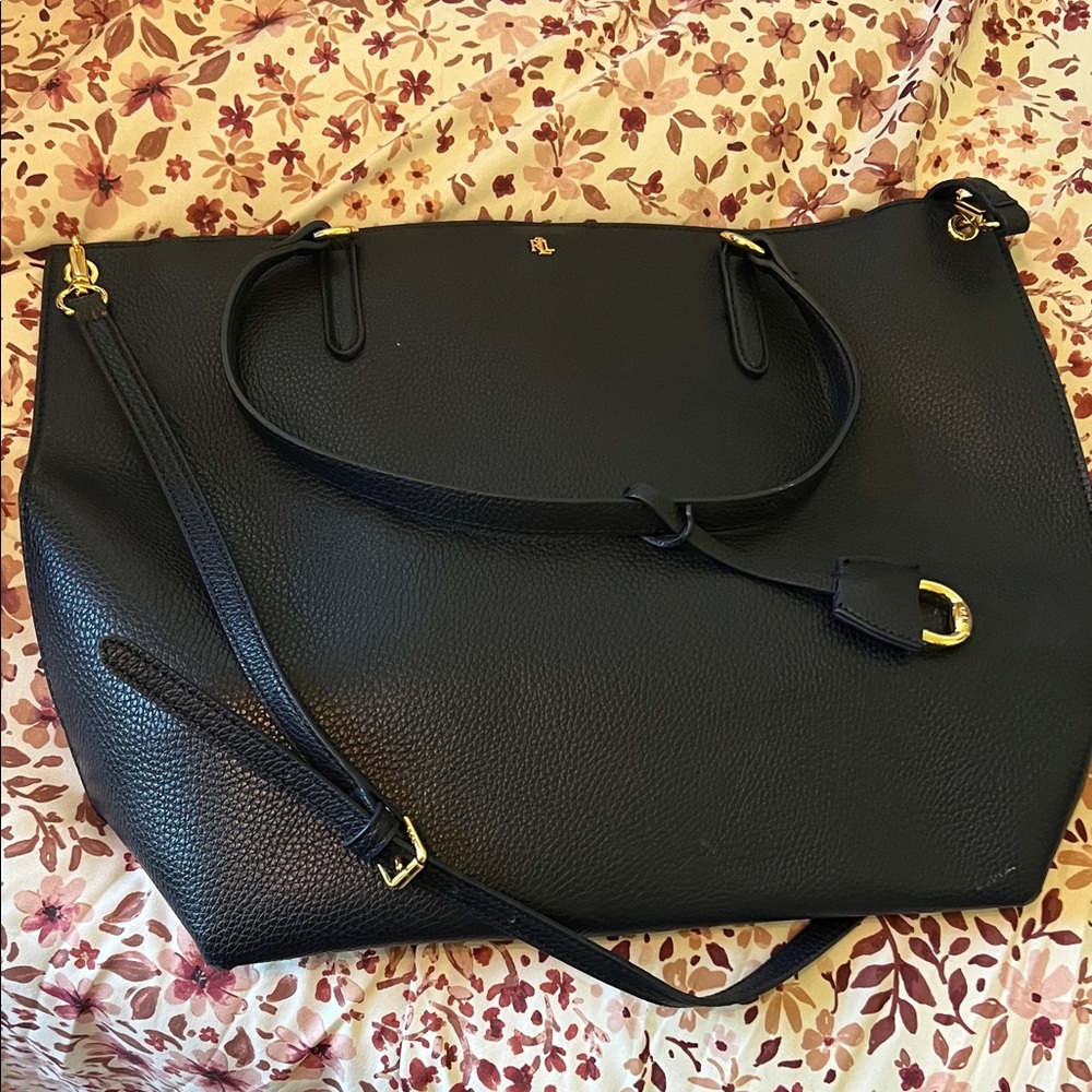 Ralph Lauren Elegant navy Tote with Gold Accents